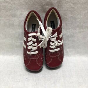 Women's White and Maroon Wet Seal Sneakers Sz 7.5